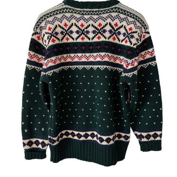 Beaver Canoe Fair Isle Vintage Knit Shetland Wool Sweater - Size Medium - Picture 2 of 9